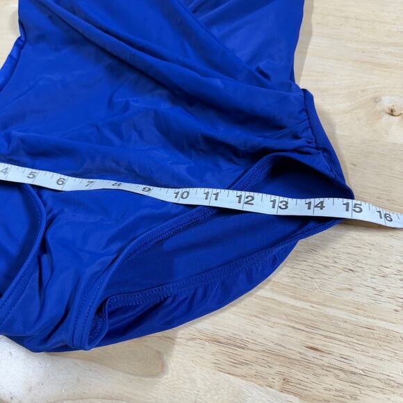 Miraclesuit NWOT Rock Solid Wrapsody One Piece Swimsuit Azul Blue Size 8 - Picture 11 of 12